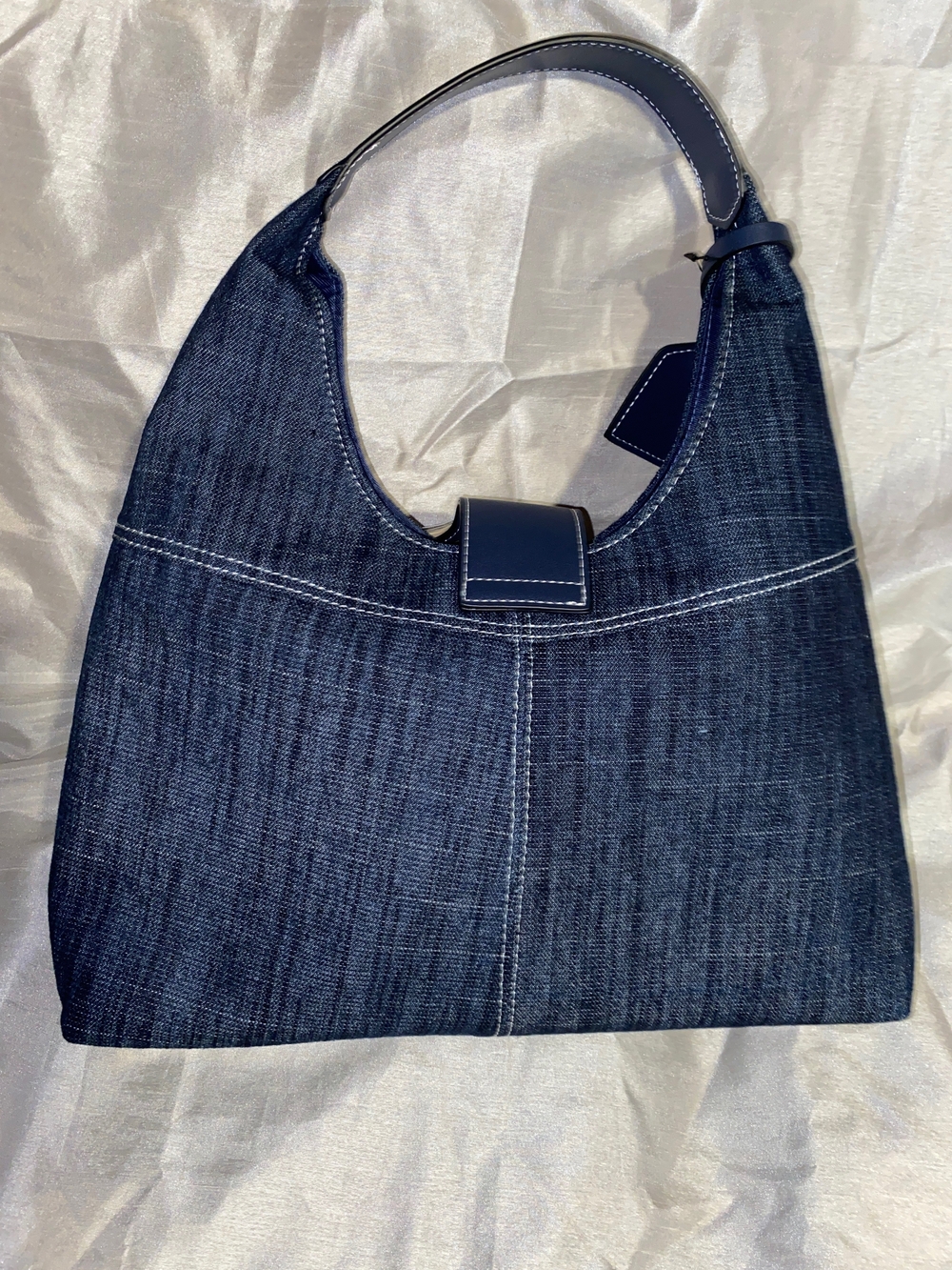 True Religion Dark Denim Logo Hobo Bag - Blue - Picture 2 of 7
